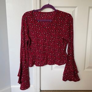 Animal Print Red Top/ Size Small